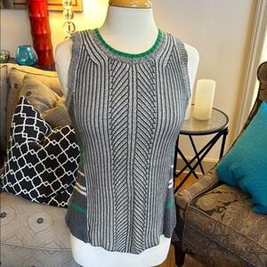 CAbi Gray and Green Knit Top vest style# 885